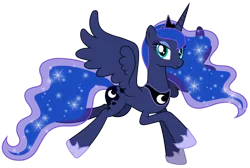 Size: 1200x806 | Tagged: safe, artist:jennieoo, derpibooru import, princess luna, alicorn, flying, image, lina, png, princess, show accurate, simple background, solo, transparent background