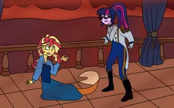 Size: 8000x4990 | Tagged: safe, artist:jadethepegasus, derpibooru import, sci-twi, sunset shimmer, twilight sparkle, mermaid, fanfic:sunset shimmer discovers her feet, equestria girls, clothes, crossover, cute, dress, duo, duo female, fanfic art, female, image, lesbian, marriage, mermaidized, png, scitwishimmer, shimmerbetes, shipper on deck, shipping, shipping fuel, shocked, shocked expression, species swap, sunsetsparkle, the little mermaid, transformation, wedding, wedding dress