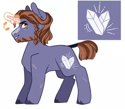 Size: 1383x1200 | Tagged: safe, artist:cerealmiilk, derpibooru import, oc, oc:obsidian, unofficial characters only, pony, blaze (coat marking), freckles, glowing horn, horn, image, jpeg, magical gay spawn, male, offspring, parent:big macintosh, parent:rockhoof, scar, simple background, solo, stallion, white background
