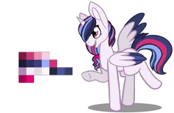 Size: 1968x1279 | Tagged: safe, artist:greyestgray, derpibooru import, oc, oc:infinity sparkle, alicorn, pony, female, image, magical lesbian spawn, mare, offspring, parent:tempest shadow, parent:twilight sparkle, parents:tempestlight, png, reference sheet, simple background, solo, transparent background, two toned wings, wings