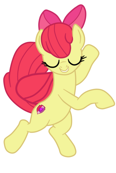 Size: 673x999 | Tagged: safe, artist:gmaplay, derpibooru import, apple bloom, earth pony, pony, growing up is hard to do, bow, dancing, eyes closed, female, image, older, older apple bloom, png, simple background, solo, teeth, transparent background, vector