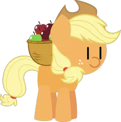 Size: 7147x7235 | Tagged: safe, artist:isaac_pony, derpibooru import, applejack, earth pony, pony, apple, cute, female, food, hat, image, kibiy pony, png, show accurate, simple background, smiling, solo, transparent background, vector