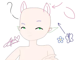 Size: 1685x1314 | Tagged: safe, artist:muhammad yunus, derpibooru import, ponified, butterfly, human, insect, pony, base, code lyoko, floppy ears, flower, green eyes, image, no pony, png, ponied up, simple background, transparent background