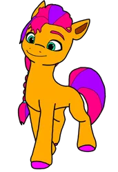 Size: 1200x1758 | Tagged: safe, derpibooru import, sunny starscout, earth pony, pony, colored, flat colors, g5, image, png, simple background, solo, transparent background