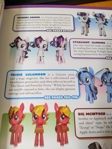 Size: 960x1280 | Tagged: safe, derpibooru import, big macintosh, starlight glimmer, trixie, craft, image, jpeg, official, papercraft, photo