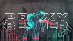 Size: 2560x1440 | Tagged: safe, artist:st4rs6, derpibooru import, oc, oc:proxy server, earth pony, pony, absurd file size, animated, female, gif, hologram, image, looking at you, loop, mare, perfect loop, solo
