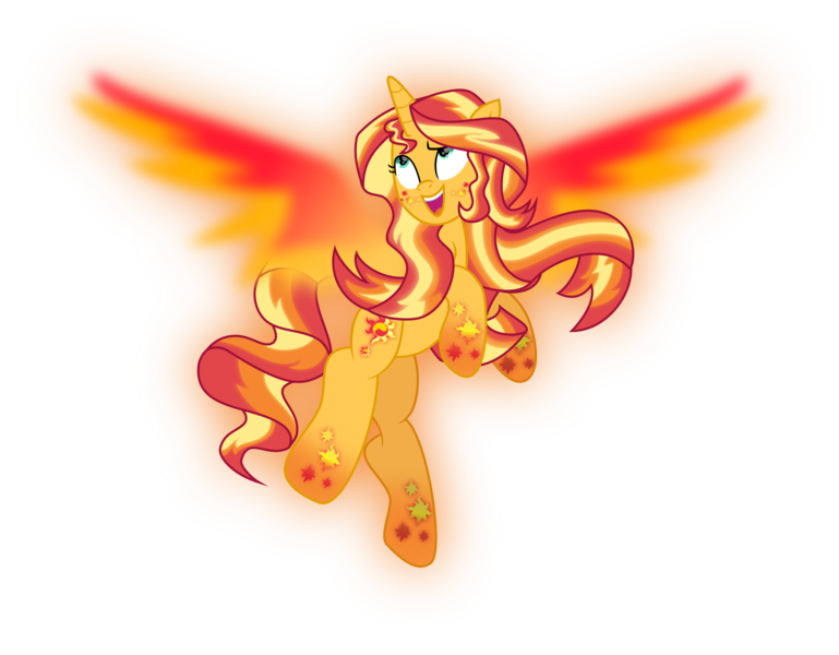 Size: 8060x6289 | Tagged: safe, artist:lincolnbrewsterfan, derpibooru import, sunset shimmer, phoenix, pony, unicorn, equestria girls, my past is not today, .svg available, derpibooru exclusive, female, glow, glowing mane, gold, gradient hooves, image, long mane, mare, orange (color), phoenix wings, phoenixified, png, rainbow power, rainbow power-ified, red, shine like rainbows, shiny, simple background, sun, transparent background, vector, yellow