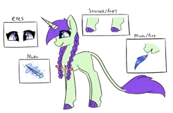 Size: 1671x1089 | Tagged: safe, artist:f-lowers088, derpibooru import, oc, oc:emmy, unofficial characters only, dracony, dragon, hybrid, dracony oc, dracony unicorn, female, image, png, reference sheet, simple background, solo, transparent background