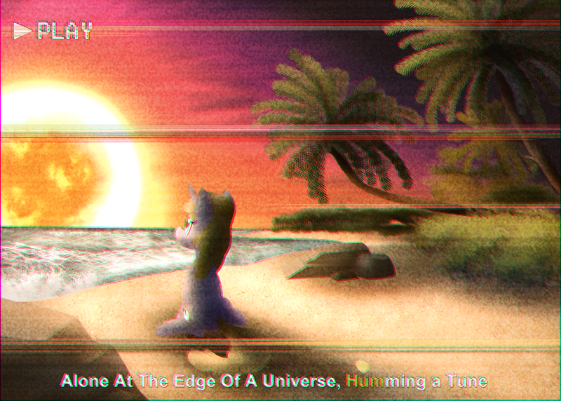 Size: 2458x1757 | Tagged: safe, artist:sixes&sevens, derpibooru import, dinky hooves, alicorn, alicornified, beach, dinkycorn, error, glitch, hawaii part ii, image, miracle musical, ocean, palm tree, png, race swap, sitting, solo, sunset, tree