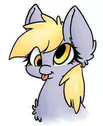 Size: 1400x1704 | Tagged: safe, artist:skyblazeart, derpibooru import, derpy hooves, pegasus, pony, bust, chest fluff, ear fluff, image, png, simple background, solo, tongue out, white background