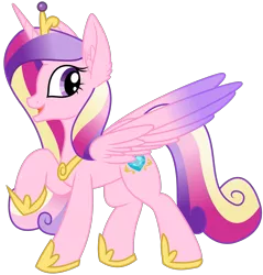 Size: 1983x2076 | Tagged: safe, artist:byteslice, artist:litrojia, derpibooru import, princess cadance, alicorn, pony, .svg available, collaboration, crown, ear fluff, female, image, jewelry, looking back, mare, png, raised hoof, regalia, simple background, solo, spread wings, standing, transparent background, vector, wings