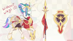 Size: 3000x1688 | Tagged: safe, artist:redchetgreen, derpibooru import, princess celestia, pony, unicorn, armor, image, jpeg, solo