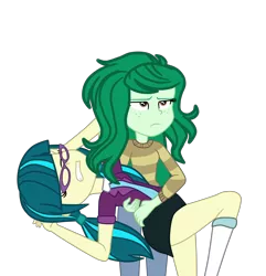 Size: 3424x3546 | Tagged: safe, alternate version, artist:gmaplay, derpibooru import, juniper montage, wallflower blush, equestria girls, equestria girls series, forgotten friendship, movie magic, spoiler:eqg specials, dramatic, dramatic pose, image, png, simple background, transparent background, wallflower is not amused