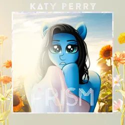 Size: 1500x1500 | Tagged: safe, artist:aldobronyjdc, derpibooru import, edit, ponified, pegasus, pony, album cover, clothes, digital art, female, flower, holding hooves, image, katy perry, looking at you, music, png, ponified album cover, solo, sunflower