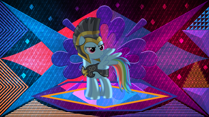 Size: 3840x2160 | Tagged: safe, artist:jennieoo, artist:laszlvfx, derpibooru import, edit, commander hurricane, rainbow dash, pony, armor, image, png, show accurate, solo, wallpaper, wallpaper edit