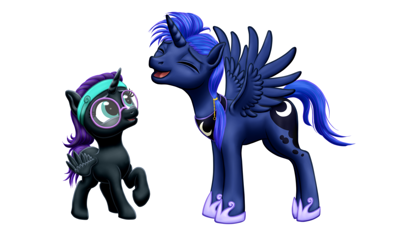 Size: 2575x1591 | Tagged: safe, artist:vasillium, derpibooru import, princess luna, oc, oc:nyx, alicorn, pony, accessories, adorable face, adorkable, alicorn oc, artemabetes, closed mouth, cute, cutie mark, diabetes, dork, eyebrows, eyelashes, eyes closed, eyes open, female, glasses, happy, headband, horn, horseshoes, image, jewelry, looking, looking up, male, moon, mouth closed, necklace, nostrils, nyxabetes, open mouth, png, ponytail, prince, prince artemis, regalia, royalty, rule 63, rule63betes, simple background, smiling, spread wings, stallion, standing, transparent background, wall of tags, wings