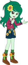 Size: 1702x3973 | Tagged: safe, artist:sketchmcreations, derpibooru import, wallflower blush, equestria girls, equestria girls series, let it rain, spoiler:eqg series (season 2), clothes, commission, female, flower, flower in hair, image, looking at you, music festival outfit, open mouth, png, simple background, smiling, socks, transparent background, vector