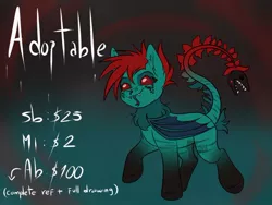 Size: 700x525 | Tagged: safe, artist:zobaloba, derpibooru import, oc, unofficial characters only, bat pony, original species, pony, adoptable, auction, auction open, augmented tail, forked tongue, image, jpeg, smiling, solo, tail mouth, tongue out