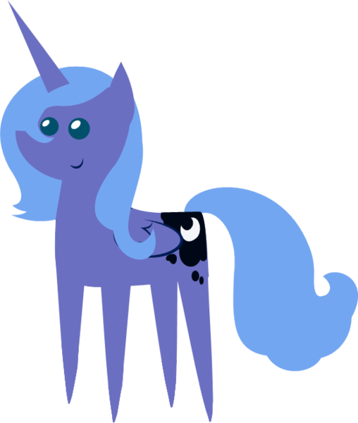 Size: 559x660 | Tagged: safe, artist:zacatron94, derpibooru import, edit, editor:slayerbvc, princess luna, alicorn, pony, accessory-less edit, cropped, female, image, mare, missing accessory, png, pointy ponies, s1 luna, simple background, smiling, solo, transparent background, vector