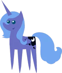 Size: 559x660 | Tagged: safe, artist:zacatron94, derpibooru import, edit, editor:slayerbvc, princess luna, alicorn, pony, accessory-less edit, cropped, female, image, mare, missing accessory, png, pointy ponies, s1 luna, simple background, smiling, solo, transparent background, vector