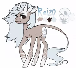 Size: 1126x1024 | Tagged: safe, derpibooru import, oc, unofficial characters only, bicorn, pony, horn, image, jpeg, leonine tail, multiple horns, simple background, solo, white background