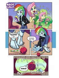 Size: 659x866 | Tagged: safe, artist:art-2u, derpibooru import, fluttershy, rainbow dash, comic:magic lolly, equestria girls, accidental vore, bad hygiene, candy, drool, drool string, endosoma, feet, fetish, flutterprey, food, image, imminent vore, jpeg, lollipop, magic, micro, mobile phone, mouth cam, non-fatal vore, open mouth, oral invitation, phone, preddash, saliva puddle, salivating, sandals, selfie, shrinking, slimy, taste buds, unaware, vore