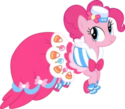 Size: 1280x1117 | Tagged: safe, artist:cloudyglow, derpibooru import, pinkie pie, earth pony, pony, the best night ever, clothes, dress, female, gala dress, image, mare, png, simple background, solo, transparent background, vector