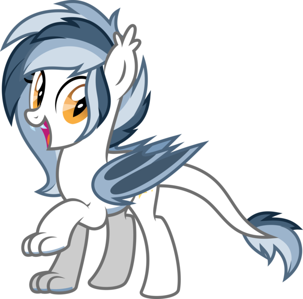 Size: 4050x4000 | Tagged: safe, artist:melisareb, derpibooru import, oc, oc:cobalt comet, unofficial characters only, bat pony, hippogriff, hybrid, original species, pony, absurd resolution, bat pony oc, bat wings, derpibooru exclusive, ear fluff, fangs, female, happy, image, leonine tail, mare, paws, png, simple background, slit eyes, solo, transparent background, vector, wings