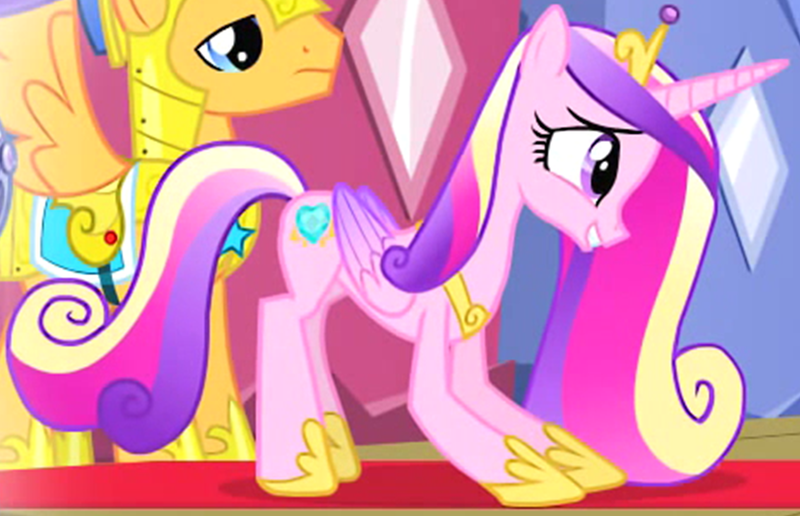 Size: 1292x833 | Tagged: safe, derpibooru import, screencap, flash sentry, princess cadance, alicorn, pony, three's a crowd, bowing, cropped, female, grin, hoof shoes, image, png, smiling, solo