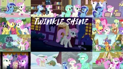 Size: 1964x1105 | Tagged: safe, derpibooru import, edit, edited screencap, editor:quoterific, screencap, amethyst star, applejack, berry punch, berryshine, bon bon, cherry berry, cherry spices, daisy, flower wishes, fluttershy, lyra heartstrings, meadow song, minty green, minuette, parasol, pinkie pie, ponet, rainbow dash, rarity, sci-twi, spring melody, sprinkle medley, sunset shimmer, sunshower raindrops, sweetie drops, twilight sparkle, twinkleshine, ponified, earth pony, pegasus, pony, squirrel, unicorn, a canterlot wedding, amending fences, boast busters, celestial advice, equestria games (episode), equestria girls, equestria girls series, pinkie pride, scare master, spice up your life, spring breakdown, the ending of the end, the super speedy cider squeezy 6000, winter wrap up, spoiler:eqg series (season 2), applejack's hat, aweeg*, background pony, bell, bipedal, bipedal leaning, bushicorn, cowboy hat, crystal palace, duo, duo female, equestria girls ponified, eyes closed, female, filly, filly minuette, filly twinkleshine, food, glasses, glowing horn, hat, horn, image, lab goggles, leaning, levitation, magic, magic aura, male, mane six, mouth hold, open mouth, png, popcorn, puffy cheeks, raised hoof, safety goggles, telekinesis, trio, trio female, unicorn sci-twi