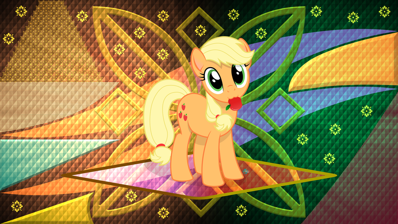 Size: 10240x5760 | Tagged: safe, artist:arifproject, artist:laszlvfx, derpibooru import, edit, applejack, earth pony, pony, apple, cute, cutie mark, female, food, fruit, image, jackabetes, mare, mouth hold, png, solo, wallpaper, wallpaper edit