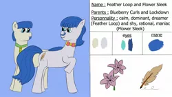 Size: 1280x720 | Tagged: safe, artist:schumette14, derpibooru import, oc, oc:feather loop, oc:flower sleek, image, jpeg, next generation, old drawing, parent:blueberry curls, parent:lock down, parents:lockurls