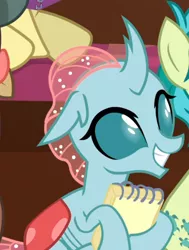 Size: 576x760 | Tagged: safe, derpibooru import, screencap, ocellus, sandbar, changedling, changeling, the end in friend, cropped, cute, diaocelles, excited, female, image, notepad, png, sitting, smiling, solo focus, teeth