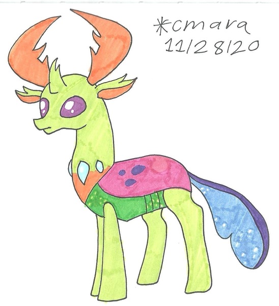 Size: 1064x1164 | Tagged: safe, artist:cmara, derpibooru import, thorax, changedling, changeling, image, jpeg, king thorax, male, simple background, solo, traditional art, white background