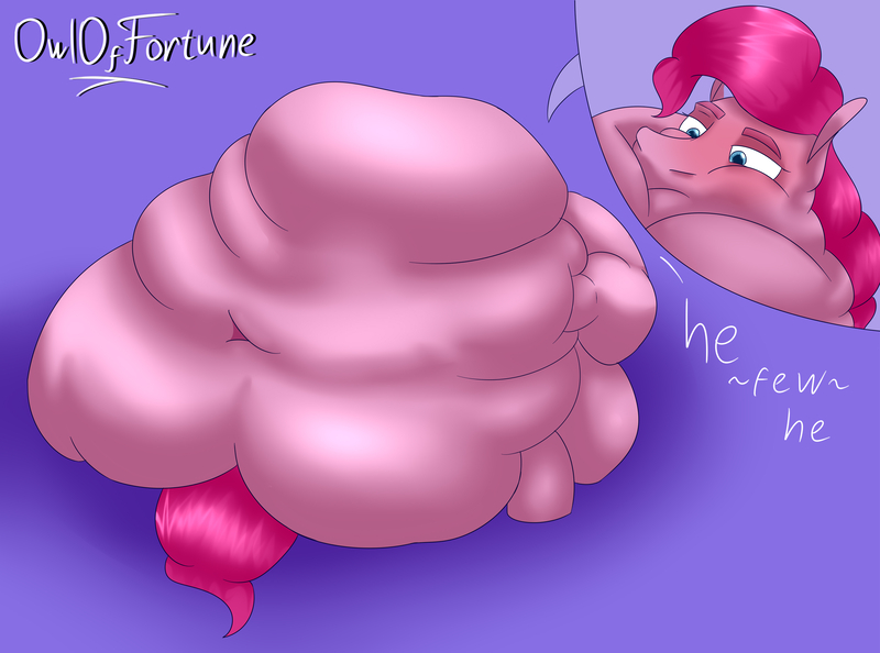 Size: 3500x2600 | Tagged: questionable, artist:owloffortune, derpibooru import, part of a set, pinkie pie, earth pony, pony, belly, belly button, big belly, fat, female, huge belly, image, impossibly large belly, jpeg, large belly, lying down, mare, morbidly obese, obese, on back, pudgy pie, solo, weight gain, weight gain sequence