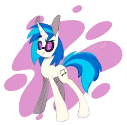 Size: 950x936 | Tagged: safe, artist:loopdalamb, derpibooru import, vinyl scratch, pony, unicorn, female, glasses, image, music, png, simple background, sketchy, smiling, smirk, solo, splotch, stance, standing, transparent background