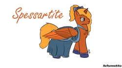 Size: 1280x720 | Tagged: safe, artist:schumette14, derpibooru import, oc, oc:spessartite, unofficial characters only, alicorn, pony, alicorn oc, horn, image, next generation, offspring, parent:prince blueblood, parent:rainbow dash, parents:bluedash, parents:rainbowblood, png, simple background, solo, transparent background, wings