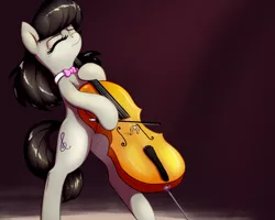 Size: 2500x2000 | Tagged: safe, artist:t72b, derpibooru import, octavia melody, earth pony, pony, bipedal, bow, bowtie, cello, eyes closed, female, hoof hold, image, mare, musical instrument, png, simple background, solo