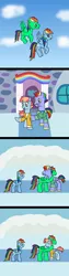 Size: 800x3200 | Tagged: safe, artist:platinumdrop, derpibooru import, bow hothoof, rainbow dash, windy whistles, oc, canon x oc, comic, female, hug, image, male, png, request, shipping, straight, windyhoof