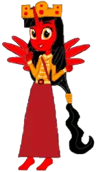 Size: 342x597 | Tagged: safe, artist:loomytyranny, derpibooru import, hybrid, equestria girls, 1000 hours in ms paint, barefoot, bright redness, crown, equestria, feet, female, holland, image, jewelry, mars, monarch, monarchy, png, ponytail, regalia, sister, wings