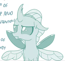Size: 376x357 | Tagged: safe, artist:sintakhra, derpibooru import, edit, ocellus, tumblr:studentsix, angry, cropped, female, image, ocellus is not amused, png, solo, spread wings, unamused, wings