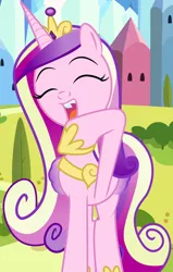 Size: 1244x1953 | Tagged: safe, artist:mlp-silver-quill, derpibooru import, princess cadance, alicorn, pony, comic:pinkie pie says goodnight, cropped, cute, cutedance, female, image, mare, noblewoman's laugh, open mouth, png, solo