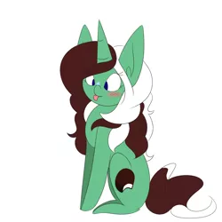 Size: 1000x1000 | Tagged: safe, artist:kaggy009, derpibooru import, oc, oc:peppermint pattie (unicorn), pony, unicorn, ask peppermint pattie, female, image, mare, png, solo, tongue out