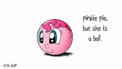 Size: 1200x675 | Tagged: safe, artist:pony-berserker, derpibooru import, pinkie pie, ball, image, jpeg, morph ball, objectification, pinkieball, pony-berserker's twitter sketches