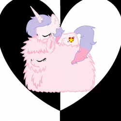 Size: 1080x1080 | Tagged: safe, artist:rxndxm.artist, derpibooru import, oc, oc:fluffle puff, unofficial characters only, earth pony, pony, unicorn, duo, eyes closed, image, jpeg, lying down, ponies riding ponies, prone, riding, sleeping