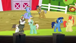Size: 1280x720 | Tagged: safe, derpibooru import, bow hothoof, bright mac, gentle breeze, hondo flanks, igneous rock pie, night light, pony, dad 6, dad six, image, male, png, stallion, vector