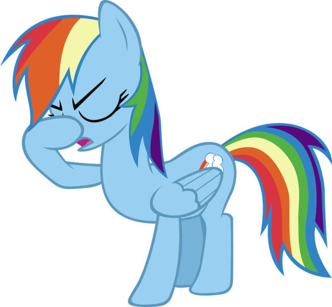 Size: 2549x2352 | Tagged: safe, artist:ocarina0ftimelord, derpibooru import, rainbow dash, pegasus, pony, sonic rainboom (episode), facehoof, female, high res, image, mare, png, simple background, solo, transparent background, vector