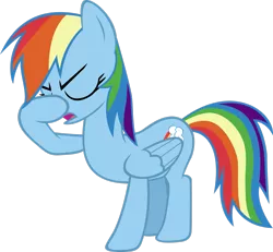 Size: 2549x2352 | Tagged: safe, artist:ocarina0ftimelord, derpibooru import, rainbow dash, pegasus, pony, sonic rainboom (episode), facehoof, female, high res, image, mare, png, simple background, solo, transparent background, vector