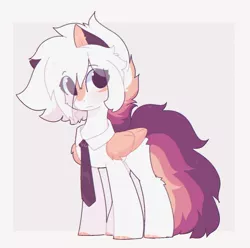 Size: 1356x1344 | Tagged: safe, artist:little-sketches, derpibooru import, oc, oc:ayaka, unofficial characters only, pegasus, pony, eye clipping through hair, female, frown, image, jpeg, mare, necktie, solo