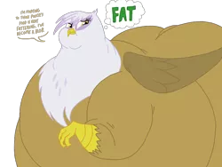 Size: 1024x768 | Tagged: safe, artist:jamesawilliams1996, artist:princebluemoon3, color edit, derpibooru import, edit, gilda, gryphon, belly, big belly, bingo wings, butt, chubby cheeks, colored, fat, female, gildough, huge belly, huge butt, image, impossibly large belly, impossibly large butt, large butt, morbidly obese, obese, png, simple background, solo, transparent background, weight gain